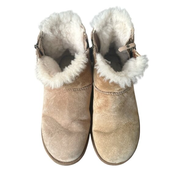 UGG Womens Size 5 Classic Mini Double Zip Chestnut Suede Shearling Boots Shoes - Picture 4 of 11